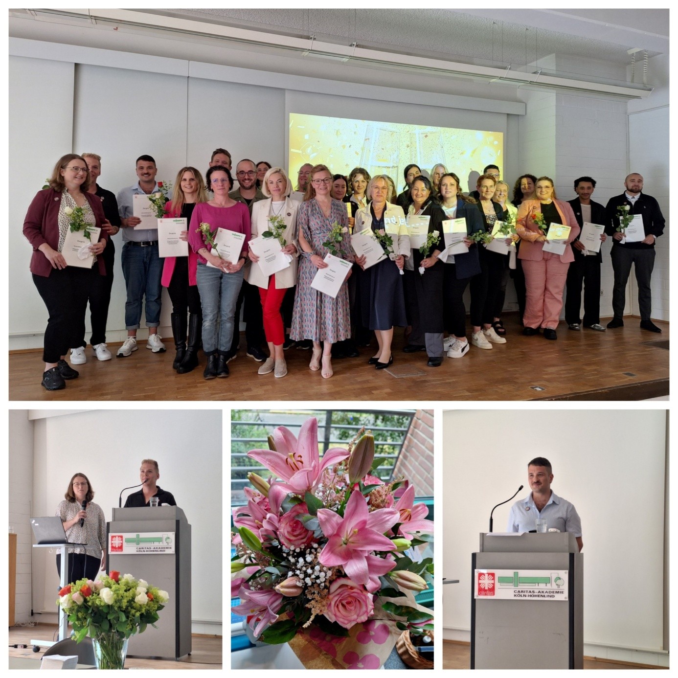 Collage aus 4 Bildern, die die Absolventen zeigt