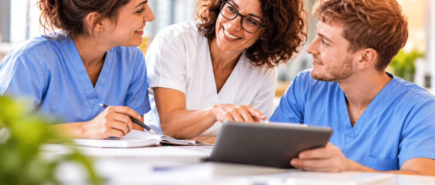 Gemeinsame Lernrunde im Klinikteam